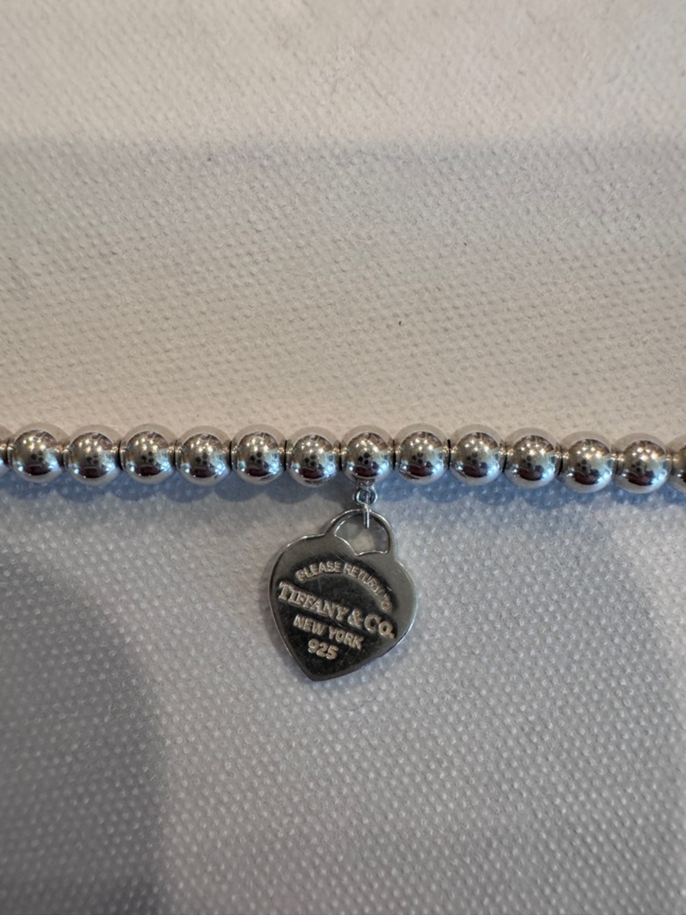 Return to Tiffany-Tiffany Blue Heart Tag Bead Bracelet, Silver 4mm - Picture 7 of 9